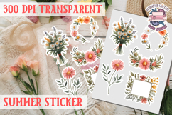 Summer sticker Cute flowers Love Picnic Beach Spring Product Image 1