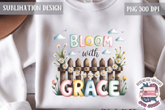 Cute Easter Quote Sublimation Design PNG Spring Flower Product Image 1