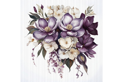 11 Purple Flowers Bouquet Clipart, Violet Floral Product Image 8