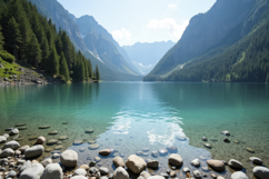 Serene Forest Lake Background Product Image 1