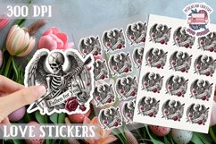 Love sticker Sheet Valentine Day Lovers Gothic Skull PNG Product Image 1