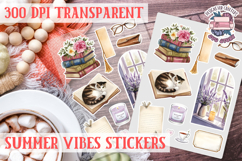 Summer Vibes sticker sheet Summer Scrapbook PNG Product Image 1