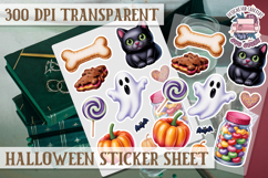 Halloween sticker sheet Creepy Scrapbook PNG Funny Skulls Product Image 1