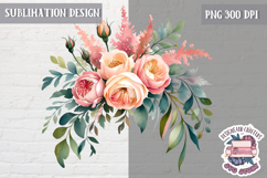 Spring Flowers Sublimation design Wreath Bouquet Watercolor Product Image 1