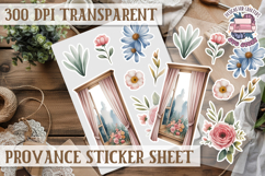 Cozy sticker sheet Flowers Scrapbook PNG Provence Product Image 1