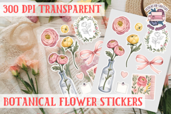 Flowers sticker sheet Spring Botanical Summer Scrapbook PNG Product Image 1