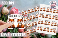 Love sticker Sheet Valentine Day Cute Animals Quote PNG Product Image 1
