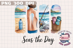 Summer Beach Brushstrokes PNG Sublimation Seaside Coastal Product Image 1