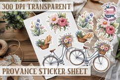 Cozy sticker sheet Flowers Scrapbook PNG Provence Product Image 1