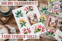 Farm sticker sheet Harvest Scrapbook PNG Vegetables Cozy Product Image 1