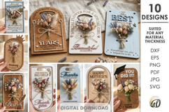 3D Gift Flower Holders Bundle Laser Cut. Present Holder SVG Product Image 1