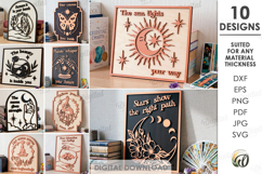 Celestial Wall Art Bundle Laser Cut. Mystical Home Decor SVG Product Image 1