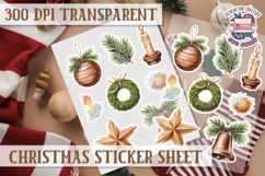 Christmas Watercolor Sticker Sheet Winter Cute Holiday PNG Product Image 1