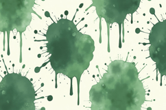 Green Paint or Watercolor Splatters on a White Background Product Image 1