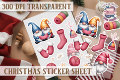 Christmas Sticker Sheet Watercolor Winter Holiday PNG Product Image 1