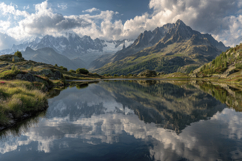 Mountains and Lake Background Wallpaper Product Image 1