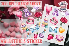 Love sticker Sheet Valentine Day Lovers Funny Heart PNG Product Image 1