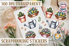 Scrapbooking sticker sheet Cute Funny PNG Watercolor School Product Image 1