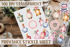 Cozy sticker sheet Flowers Scrapbook PNG Provence Product Image 1