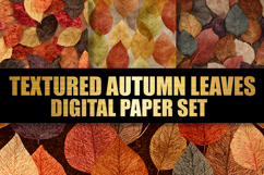 Textured Autumn Leaves Digital Papers Set Product Image 1