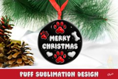 3D Inflated Dog. Merry Christmas Ornament Sign Product Image 1