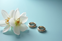 Rings with White Jasmine Flowers Background Wallpaper Product Image 1