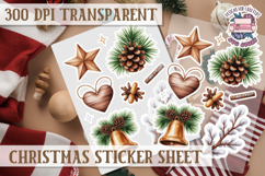 Christmas Sticker Sheet Watercolor Winter Holiday PNG Product Image 1