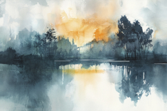 Watercolor Landscape Background Wallpaper Product Image 1