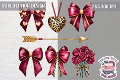 St Valentine’s Coquette Bow PNG Holidays Funny Watercolor Product Image 1