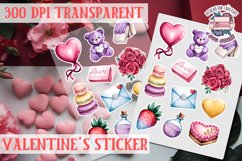 Love sticker Sheet Valentine Day Lovers Funny Heart PNG Product Image 1