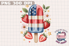 4th of July PNG Sublimation Strawberry berries Patriotic Product Image 1