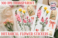 Flowers sticker sheet Spring Botanical Summer Scrapbook PNG Product Image 1