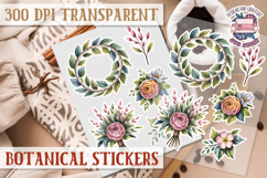 Botanical sticker sheet Spring Botanical PNG flowers Product Image 1