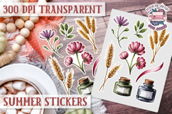 Summer sticker sheet Beach Scrapbook PNG Flowers Vibe Product Image 1