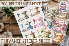 Cozy sticker sheet Flowers Scrapbook PNG Provence Product Image 1