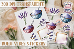 Boho sticker sheet Vibes Scrapbook PNG Love Aesthetic Flower Product Image 1