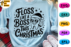 Floss Like A Boss This Christmas Svg, Png, Dental, Dentist Product Image 1