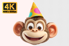 Cheerful Monkey Character Transparent PNG Product Image 1