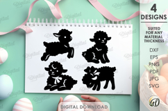 Happy Easter Elements. Lambs SVG Product Image 1