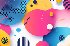 Vibrant Geometric Overlapping Patterns Background Wallpaper Product Image 1