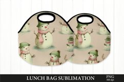 Christmas Lunch Bag Wrap PNG. Snowman Sublimation Product Image 1