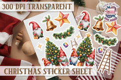 Christmas Sticker Sheet Watercolor Winter Holiday PNG Product Image 1