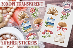 Summer Vibes sticker sheet Beach Scrapbook PNG Flowers Product Image 1