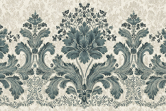 Teal and Cream Traditional Background Wallpaper Product Image 1