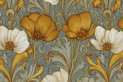Flowers Leaves Pattern Background Product Image 1