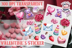 Love sticker Sheet Valentine Day Lovers Funny Heart PNG Product Image 1