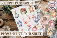 Cozy sticker sheet Flowers Scrapbook PNG Provence Product Image 1