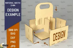 Wooden Beer And Treats Holder Laser Cut. Bottle Box SVG Product Image 3