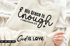 His grace is Sleeve - Sleeve SVG Design, T-Shirt Design Product Image 1