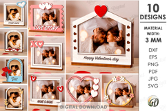 Valentines Photo Frames Bundle Lasercut. Picture Frame SVG Product Image 1